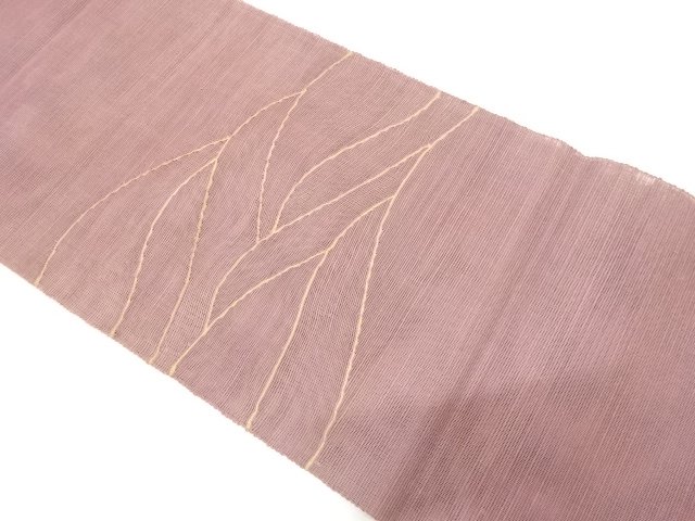 JAPANESE KIMONO / NAGOYA OBI FOR SUMMER / WOVEN ABSTRACT MOUNTAIN SCENERY 
